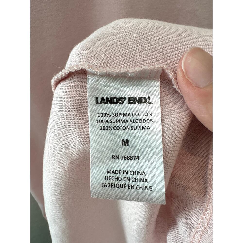 LANDS’ END Supima Cotton Pink Nightgown Sleep Shirt Lounge | Medium - Picture 6 of 7